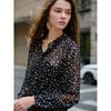 Women's Polka Dot Long Sleeve Shirt