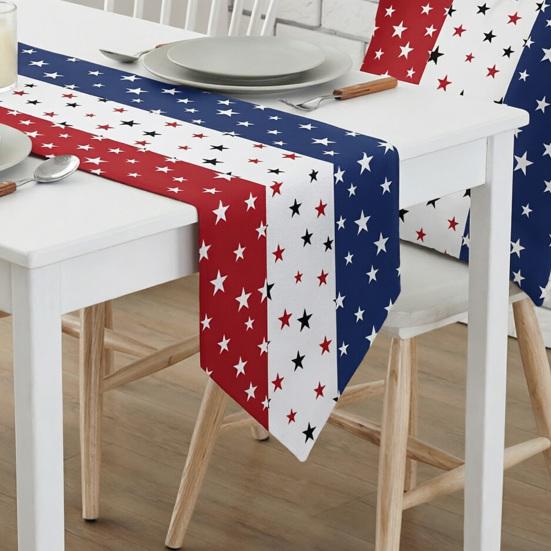 4th of July Table Runner Patriotic Table Decoration Stars And Stripes Table Runner for American Independence Day 250th Anniversary Party Memorial Day