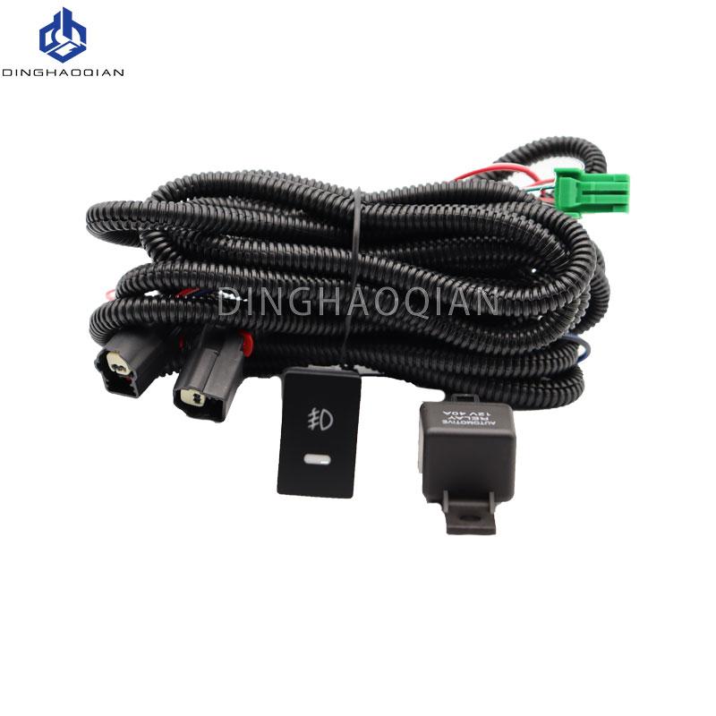 1 Pair Car Front Bumper LED Fog Lights Assembly Driving Lamp Foglight Wiring Switch Set For Honda Civic 2022 2023