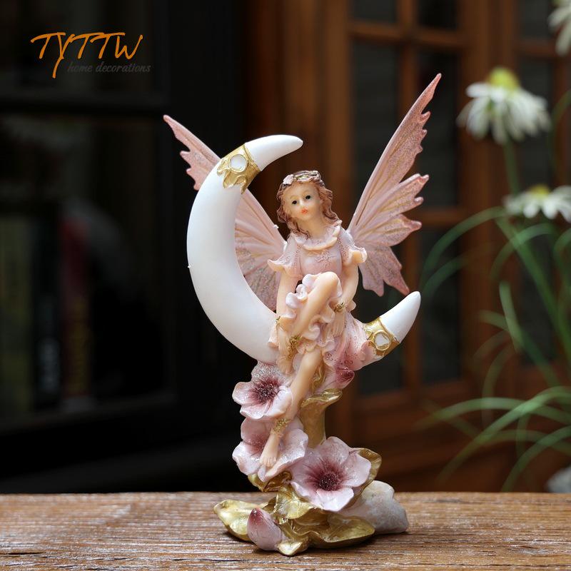 European Princess Flower Fairy Girl Desktop Ornament for Living Room or Study