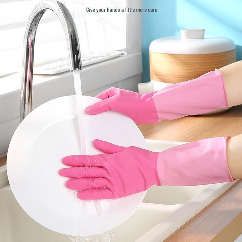 Meiliya Heavy-Duty Reusable Latex Gloves, Large (24 Pairs)