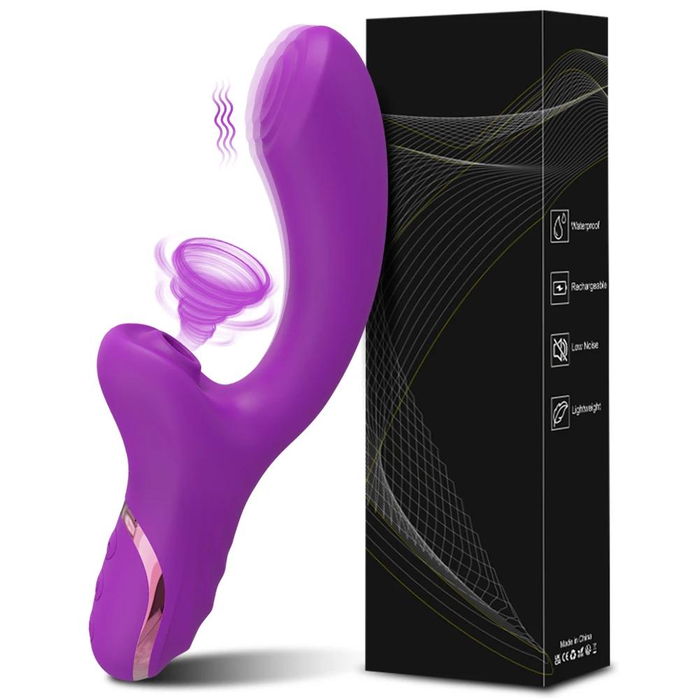3 In 1 Clit Sucker Dildo Vibrator for Women Clitoris G Spot Tongue Licking Vacuum Stimulator Adult Goods for Female Sex Toys