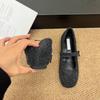 Французские ретро туфли Мэри Джейн из шерсти с квадратным носком 2025 новая темпераментная модель с ремешком на пряжке, плоская подошва, внутренняя платформа, одинарные туфли женские