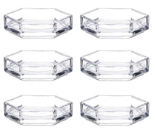 

Toyo Sasaki Glass Amuse-bouche Dessert Cups, Flower Ornament Tray, Small, Set of 6, Trinket Container, Plate, TS44048