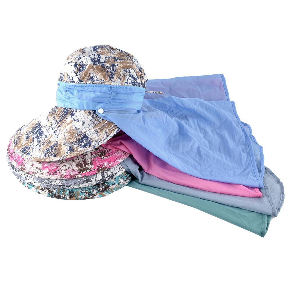 Sommer-Strandhüte für Damen, faltbar, mit Schleife, breiter Krempe, Visierkappen, UV-Schutz, Sonnenhut mit Nackenklappe