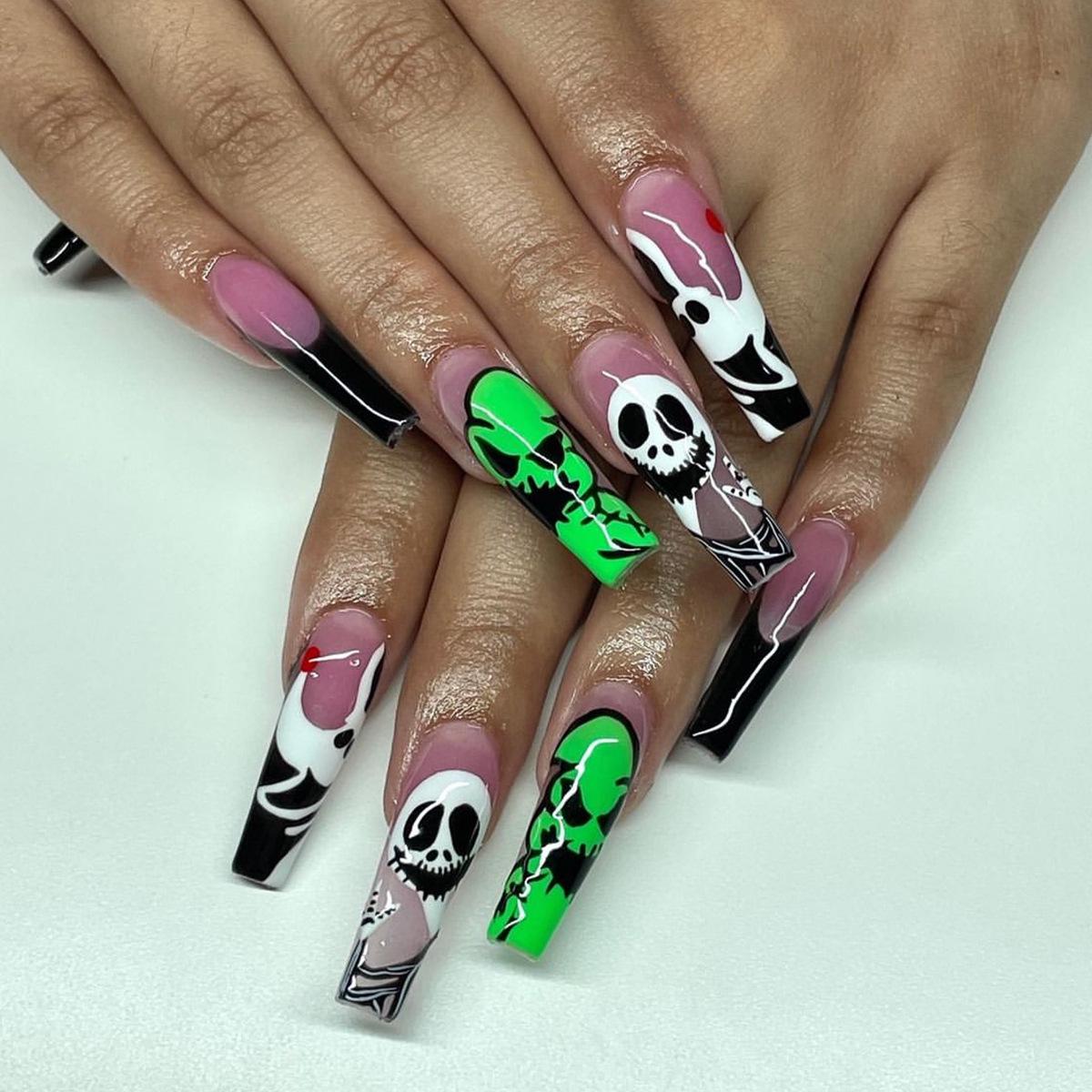 

Ghostly Long Stiletto Press-On Halloween Nails