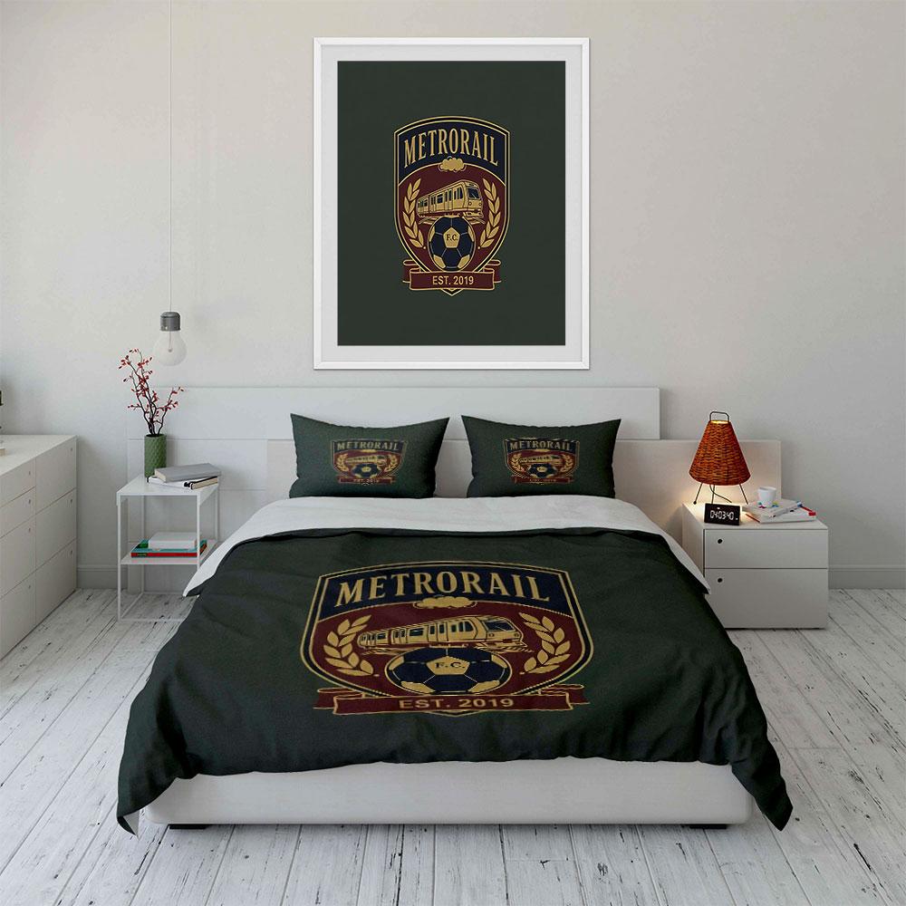 Metrorail FC Bedding Set Bedding Duvet Cover Set Duvet Cover Pillowcases (1 * Duvet Cover 2 * Pillowcases, without duvet insert)