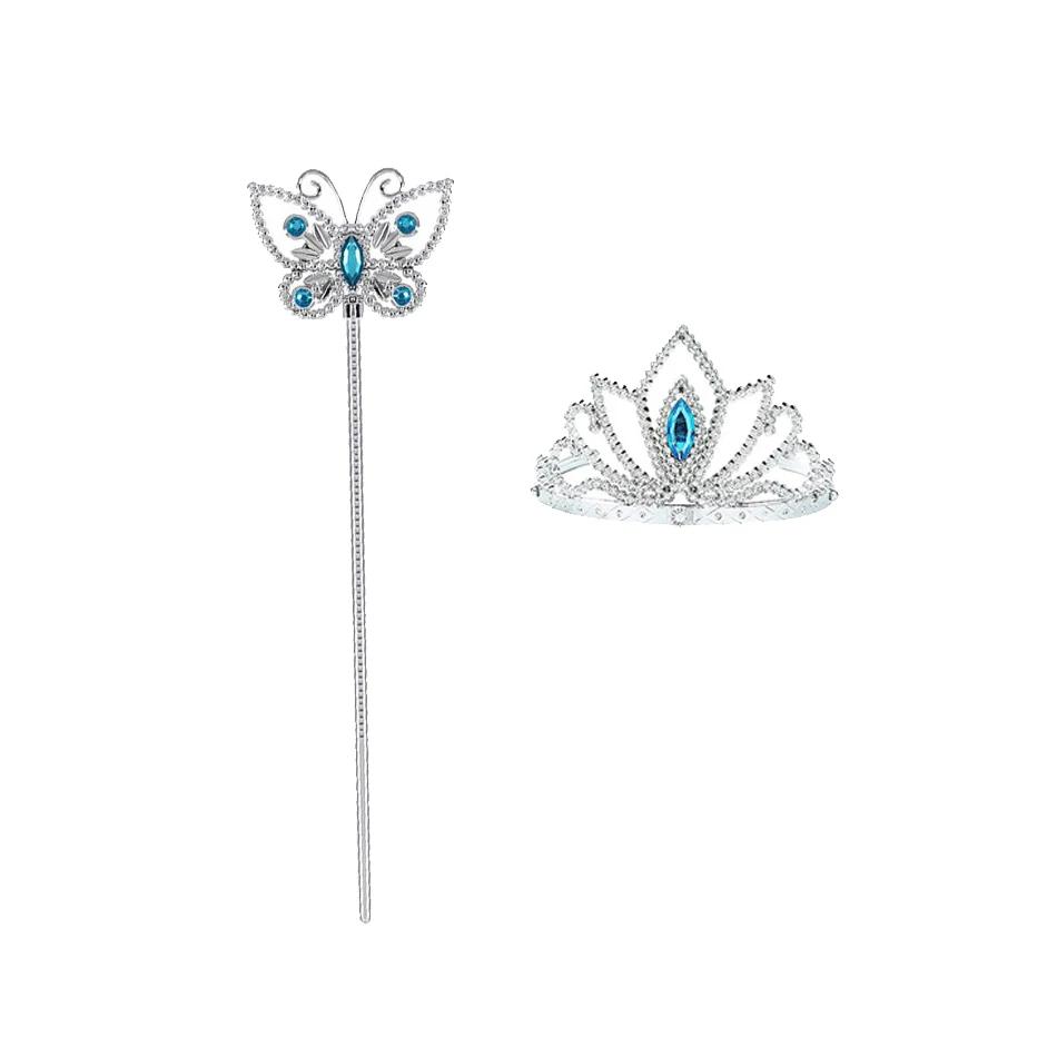 Princess Girls Blue Butterfly Magic Wand Crown Crystal High Heel Necklace Cinderella Cosplay Dress Up Jerlwery Girl Cosplay Toy