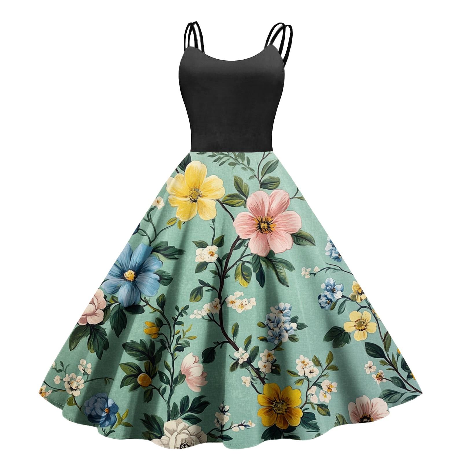 

Жіноча повсякденна модна сексуальна сукня з відкритими плечима в стилі панк у стилі ретро Ретро-сукня-сукня M