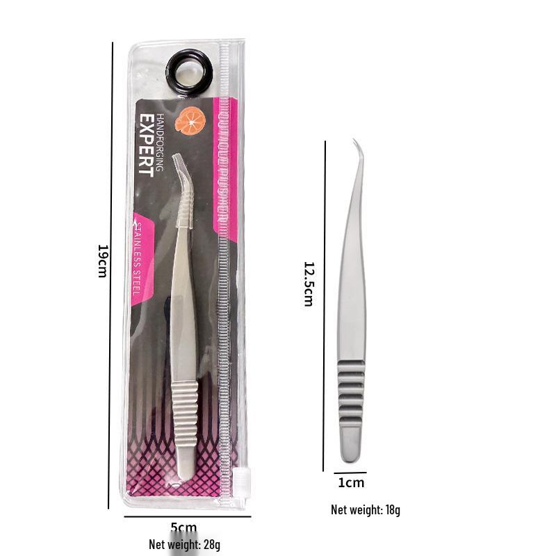 

Stainless Steel Precision Eyelash Tweezers, Ukrainian Chinese Style, Curled with Mirror Finish for Extensions