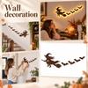 Halloween Glowing Wall Decor Set with Flying Witch and Bats, 5 for Holiday Decor
