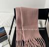 Winter new solid color versatile thickened scarf mohair fringed soft waxy warm student scarf women