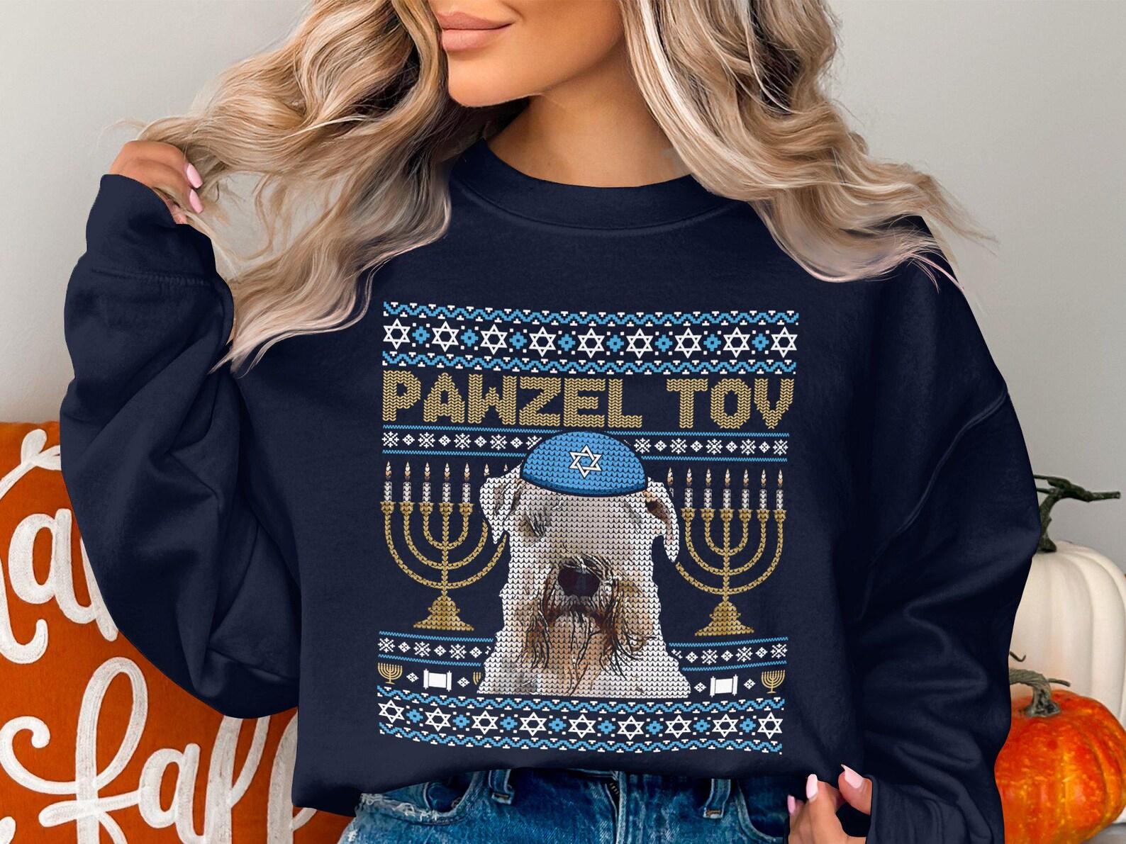 Pawzel Tov Hanukkah Shirt Cute Soft Coated Wheaten Terrier Dog Menorah Jewish Holiday T-Shirt, Hanukkah Dog Lover Gift M