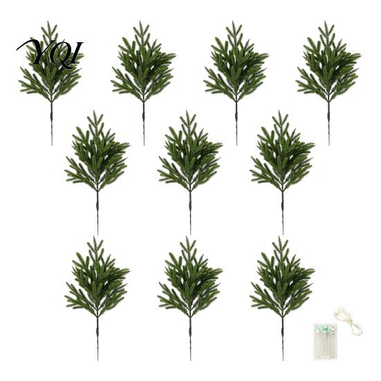 Warm White LED Twig Lights Artificial Lighted Pine with Lights, Fairy Light Olive Branch, Realistic Faux Tabletop Holiday Floral Filler Stem for Home