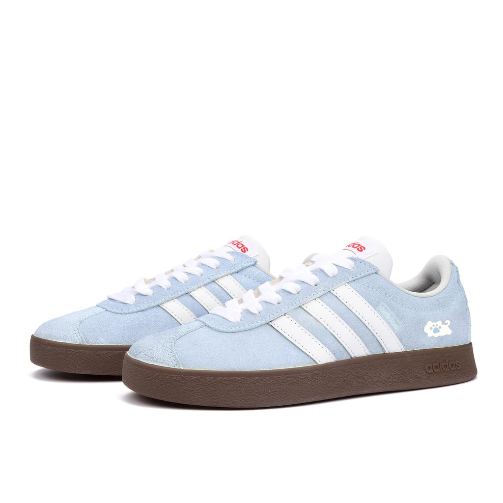 Adidas VL COURT 2.0 Butter Puppy Abrasion Resistant Slip Resistant Low top Skateboard Shoes Unisex Blue HQ1802(Team2178-)