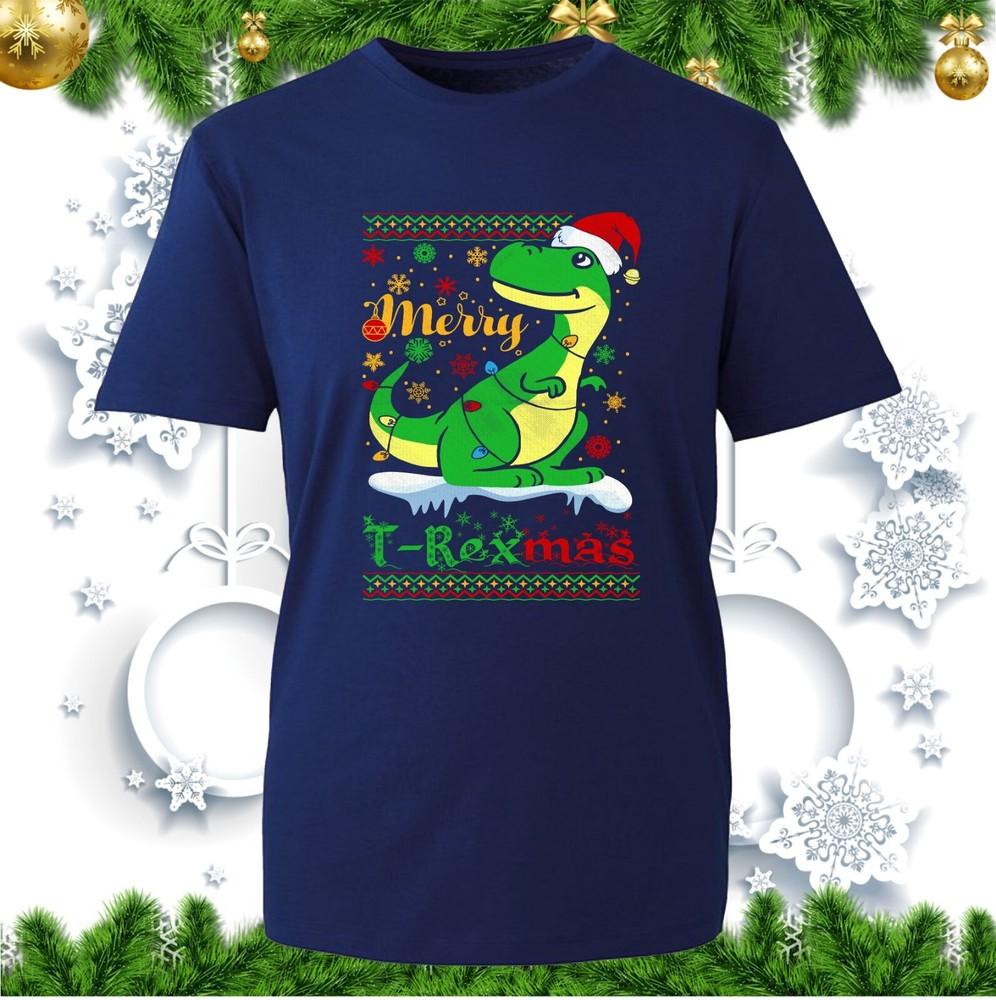 Merry Trex Mass Tshirt Merry Christmas Santa Trex Dinosaur Xmas Rex Winter Top S