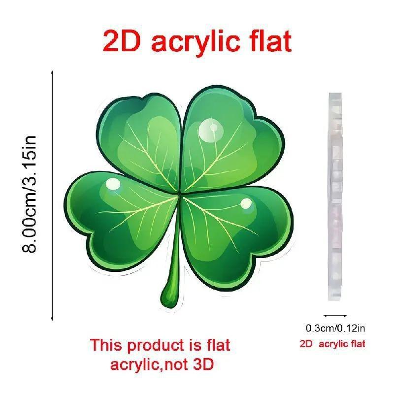 Four Playful Acrylic Leaf Clover Car Keychain Green Leaf Interior Hanging Ornament