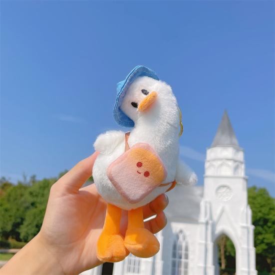 Duck Keyring Smooth Texture Anti-shedding Decoration Tilted Head Duck Doll Keychain Child Gifts