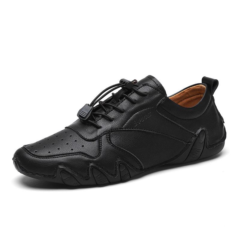 Fashion Spring and autumn men's new leather lace-up sneakers casual walking shoes light comfortable breathable low-top men's shoes