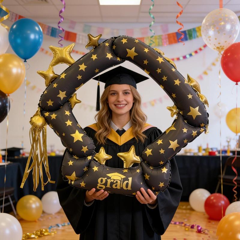 Giant Graduation GRAD Balloon Graduation Theme Party Decor Campus Activity Supplies Classroom Atmosphere Photo Props Decoration