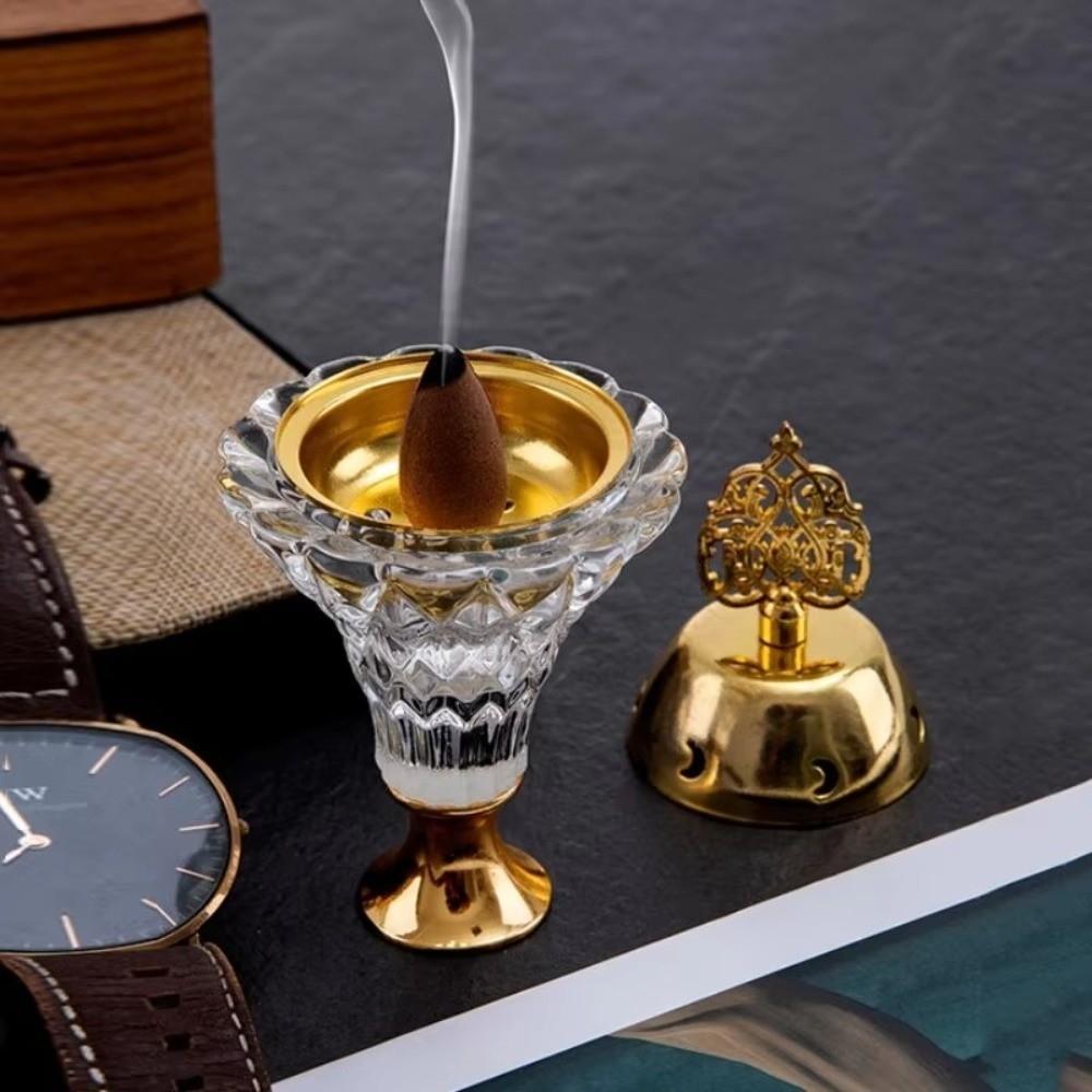 Large Capacity Aromatherapy Diffuser Party Incense Holder Gold Bottom Incense Burners