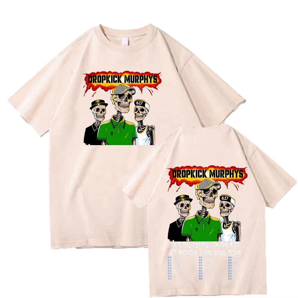 Dropkick Murphys Tour 2026 Tshirts Summer Pure Cottons High Quality Clothing Unisex Casual Round Neck Short Sleeve Top Y2K