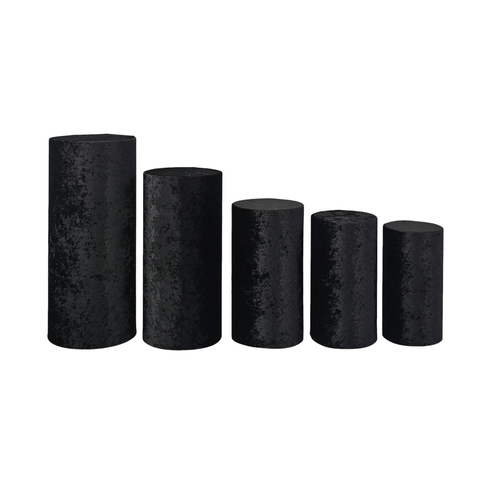 

5x Cylinder Dessert Pedestal Covers Simple Soft for Holidays Birthday Events чорний