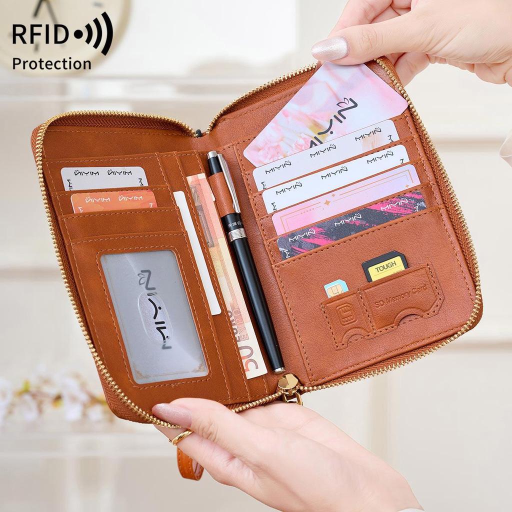2024 RFID-Blocking Passport Holder & Travel Wallet with Zipper Closure