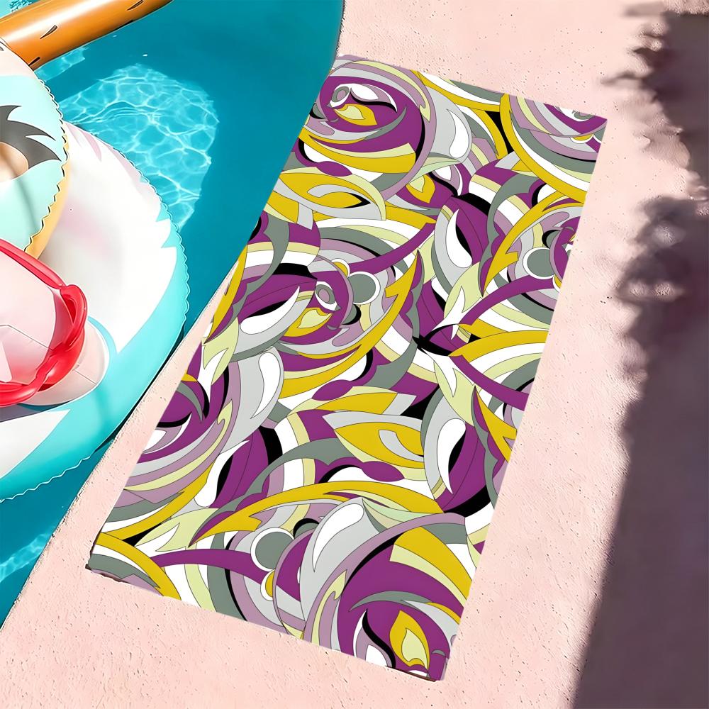E-Emilio Pucci-S Handdoek Microvezel Strandlaken, Sneldrogend, Zandvrij, Ultrafijne Vezel, Super Zacht. 60x35CM