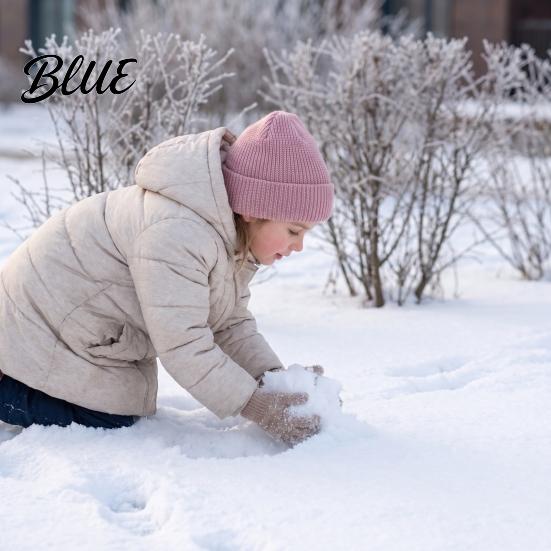 Fashionable Versatile Beanies Cap Windproof Hat Warm Winter Knitted for Kids Solid Color No Scratch