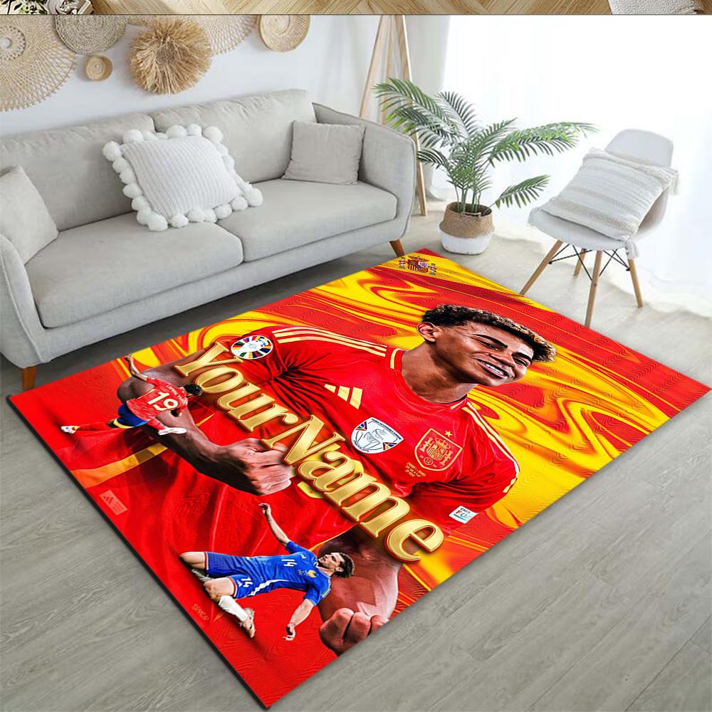Lamine Yamal 32 Customize Text Carpet Suitable for Living Rooms Dining Room Playrooms Bedrooms Antislip Carpet Anime Office Decor