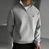 NORWEGEN Modischer Herren Kapuzenpullover mit halbem Reißverschluss, Minimalistischer und Stilvoller Kapuzenpullover mit Stehkragen und Aufdruck, Lässiger Kapuzenpullover mit Stehkragen aus Fleece mit langen Ärmeln