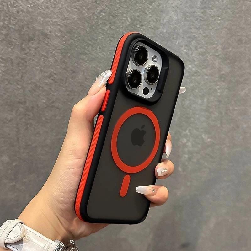 Luxury Magsafe Matte Phone Case For iPhone 11 12 13 14 15 16 Pro Max Plus Magnetic Bumper Back Cases Cover