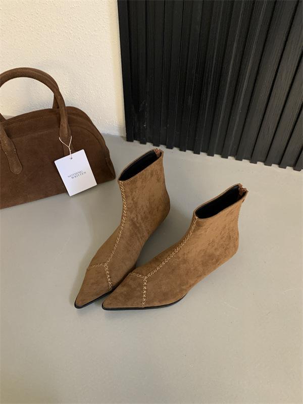 

2025 autumn and winter retro short boots thin boots design sense niche thin heel high heel boots French women s boots 39 верблюд