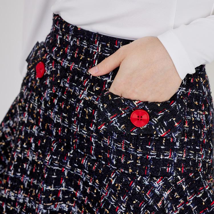 J.JANE Tweed Flower Skirt (Black)