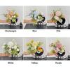 Mehrfarbige Künstliche Rose Grüne Blätter Blumengesteck Künstliche Rosenblüte Schreibtischornament Foto Requisiten Lebensechte Blumen