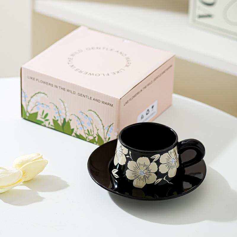 Creative Office Worker Afternoon Tea Coffee Cup Saucer Set Ceramic Cup High End Sense Housewarming Wedding Socks Gift Cup