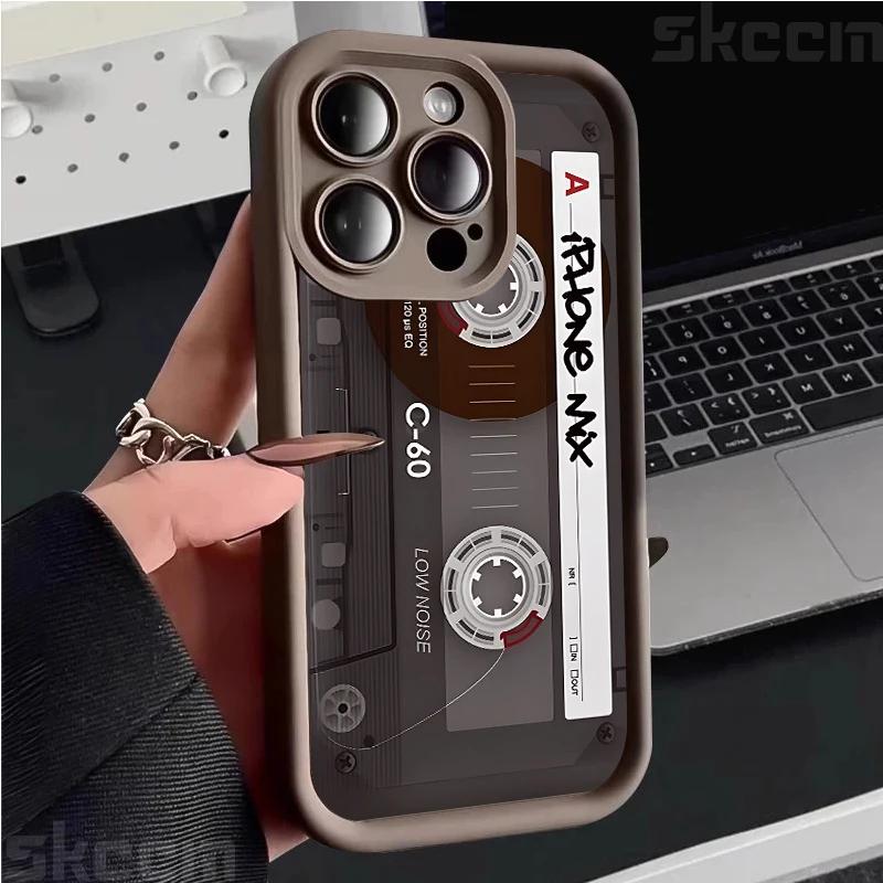 Lucky Tape Print Silicone Soft Phone Case For iPhone 16 Pro Max 15 14 13 12 11 X XS XR 7 8 16 Plus Matte Shockproof Back Cover