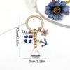 Blue Sailboat Lighthouse Lifebuoy Keychain - Maritime Worker Commemorative Pendant