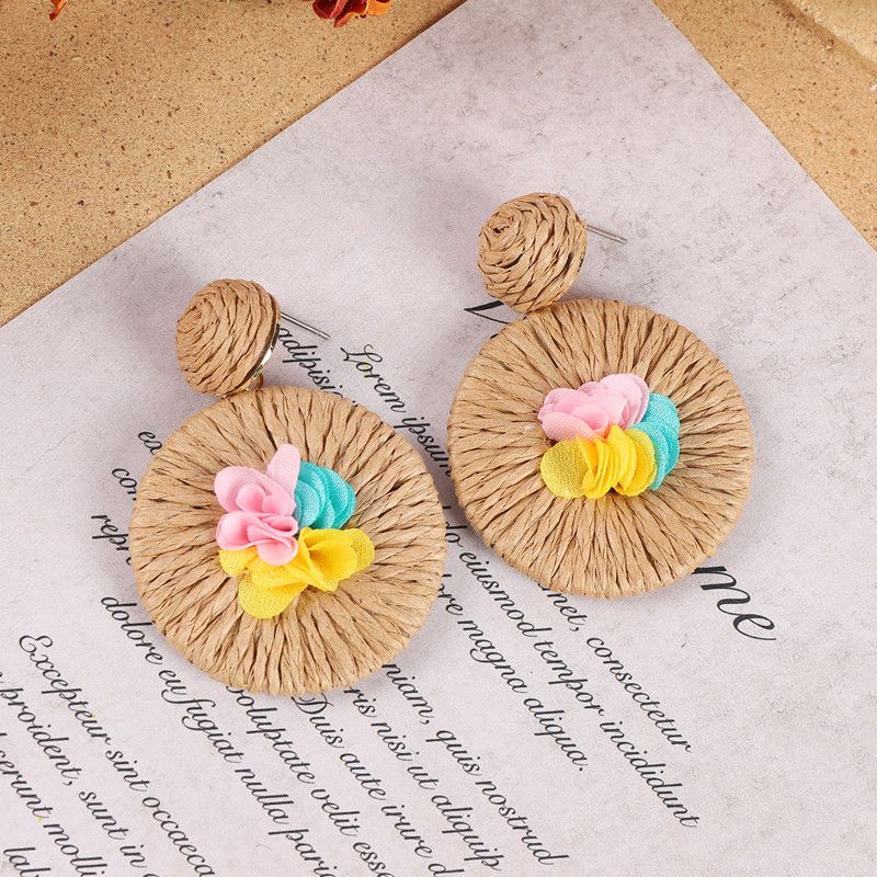 Rattan Fashion Seaside Vintage Ear Jewelry Female Flowers