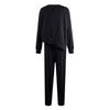 Women's Fashion Color Round Neck Long Sleeved Loose Irregular Sweatshirt Set