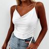 Popular European And American Summer Printing Sling Solid Color Dark V-Neck Sling Tight Drawstring Casual Small Vest