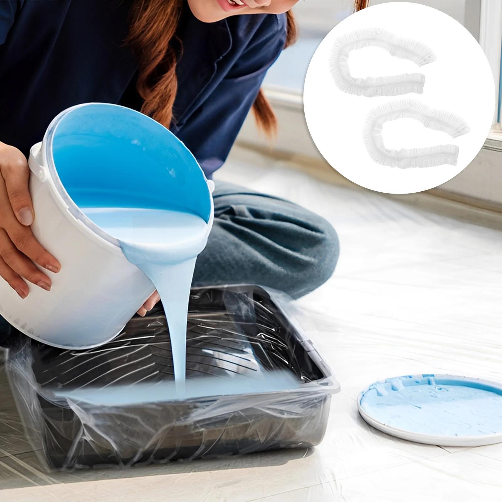 

40Pcs Paint Tray Liner Set PE Paint Roller Tray Liner Multipurpose Easy to Use for Wall and Ceilings Painting Paint Tray Liner прозрачный