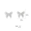 ZAKOL Trendy Butterfly Zirconia Stud Earrings For Women Girls Metal Crystal Ears Accessories Party Birthday Daily Zircon