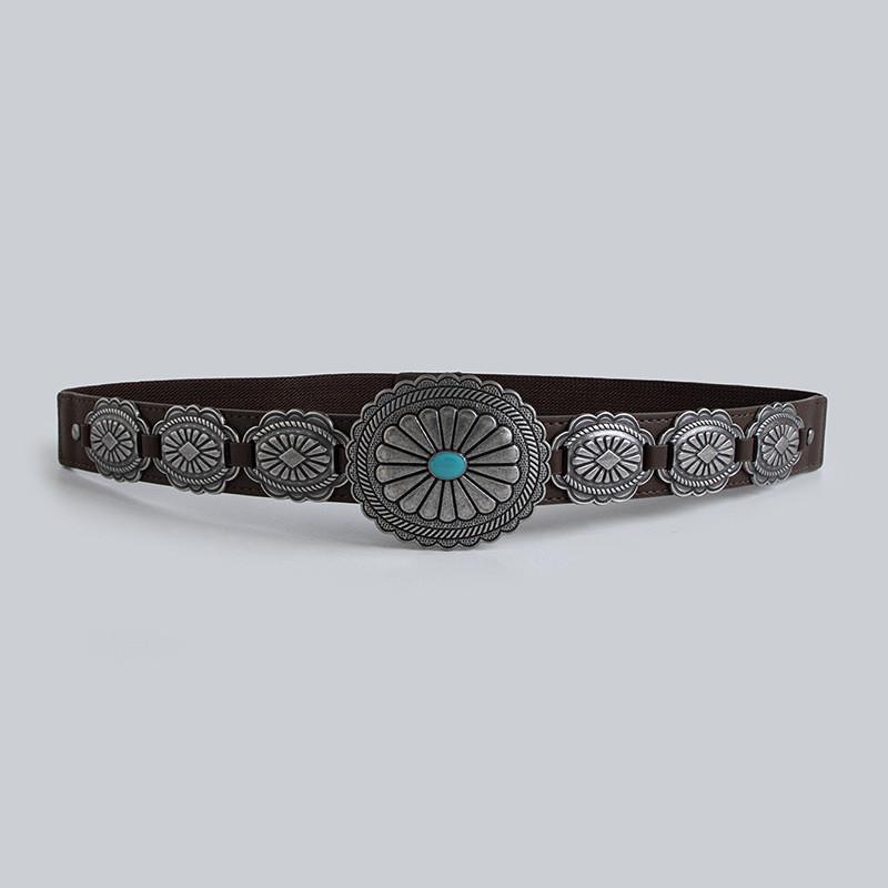 Bohemian Western Fashion Belt For Women With Elasticity And Geometric Design