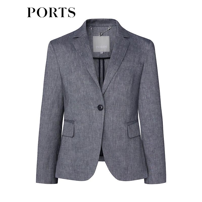 PORTS Women's Spring/Summer One-Button Denim Texture Blazer