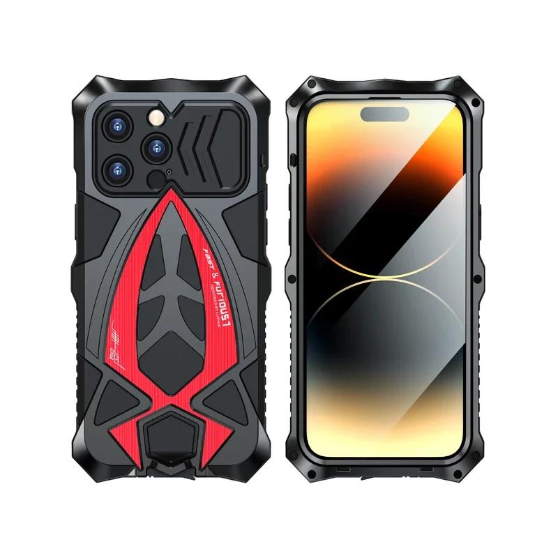 

Shockproof Armor Metal Phone Case For iPhone 17 Pro Max 16 15 Inclusive Protection Phone Cover For Samsung S23 S22 S24 S25 Ultra Samsung S22 Ultra красный