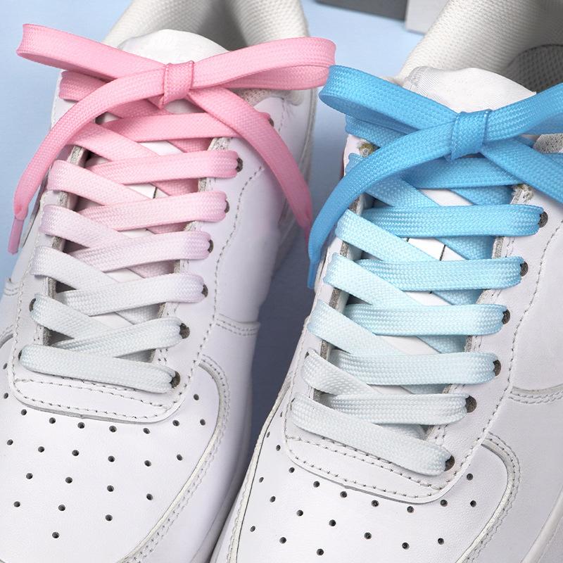 Colorful Shoe Laces Flat for Casual Canvas White Shoes Rainbow Shoelaces Do Not Fade Shoelace Men and Women Universal 1 Pair