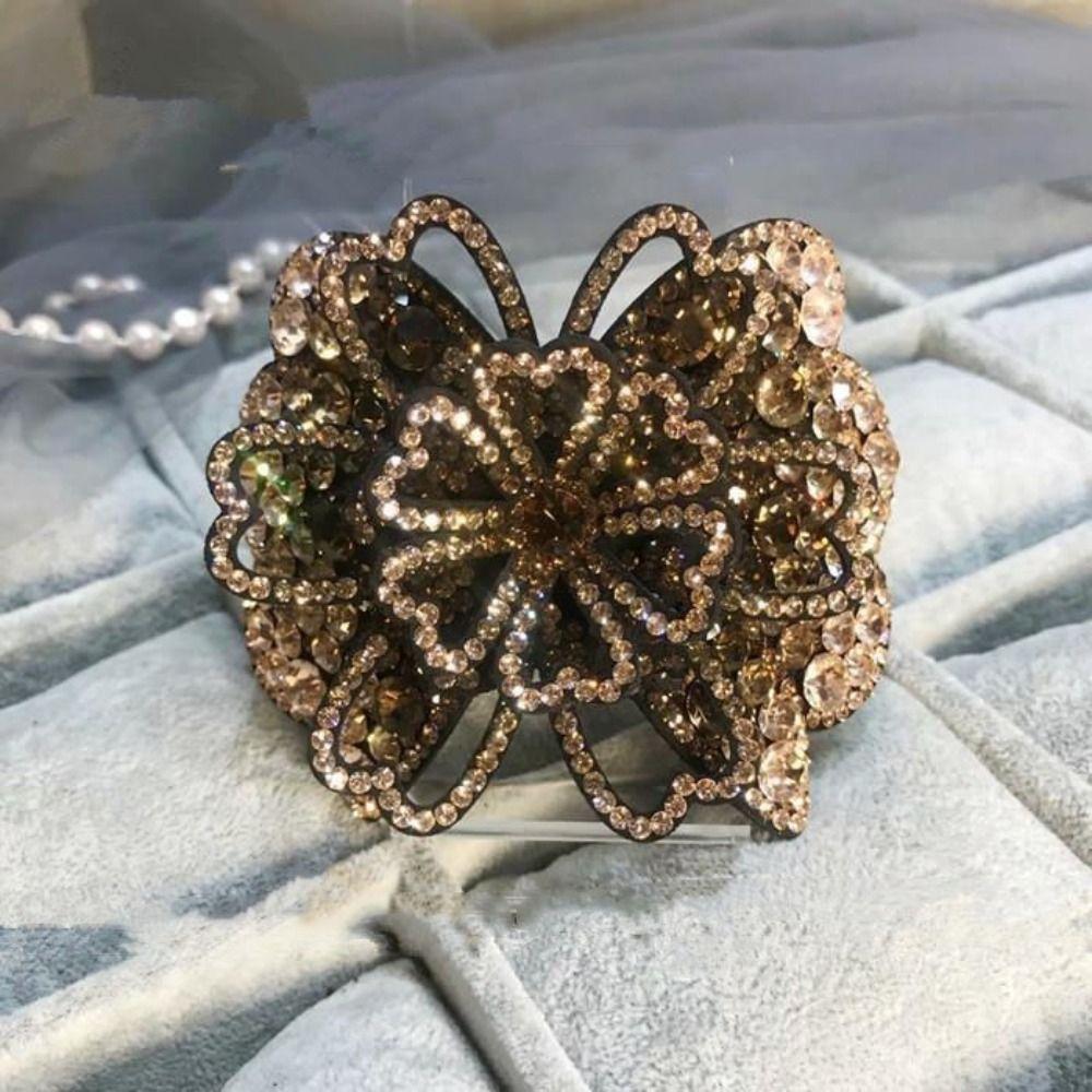 Mote Vårbøyler Elegant Blomst Hårklemme Hårtilbehør Spenner Pannebånd Krystall Hårnål