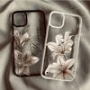 Transparent Shockproof Phone Case For  Xiaomi Poco X6 Pro X7 X5 pro M6 Pro 4G Elegant Vintage Lily Floral Protective Back Cover